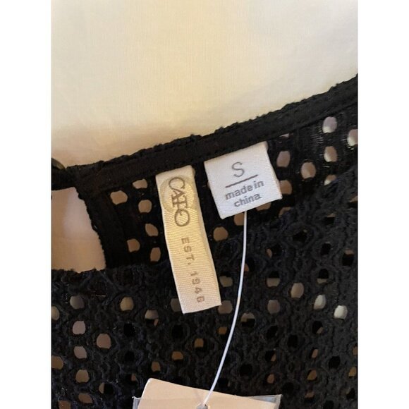 Cato NWT Dress A-Line Trapeze Black Gold Starlight Eyelet Small Summer Wedding - Picture 6 of 8